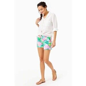LILLY PULITZER The Callahan Knit Cotton  blend  Ibiza Pineapple shake Shorts  2